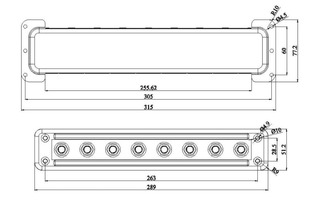 Skyenergi Busbar 600A 8 Stud - Positive