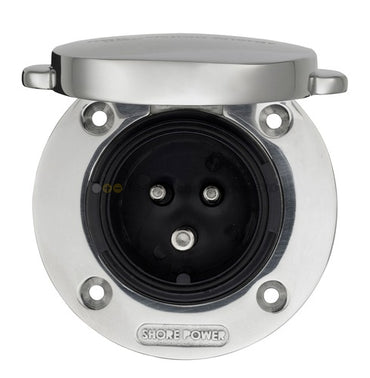 Victron Energy Power Inlet stainless with cover 16A (2p/3w) – SHP301602000