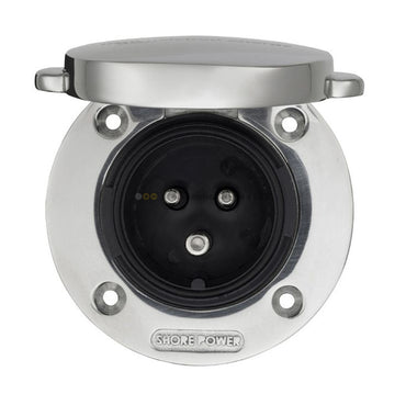 Victron Energy Power Inlet stainless steel with cover 32A (2p/3w) – SHP303202000