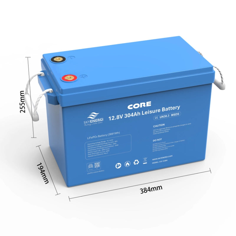 Lithium Leisure Battery - Skyenergi Core 304Ah Bluetooth & Heat-Pad