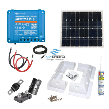 Victron 90 Watt Solar Panel & Victron Smart MPPT Charge Controller, Cable, Mounting & Gland.