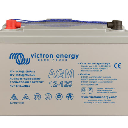 Victron Energy AGM Super Cycle Battery 12V 125Ah (M8) - BAT412112081