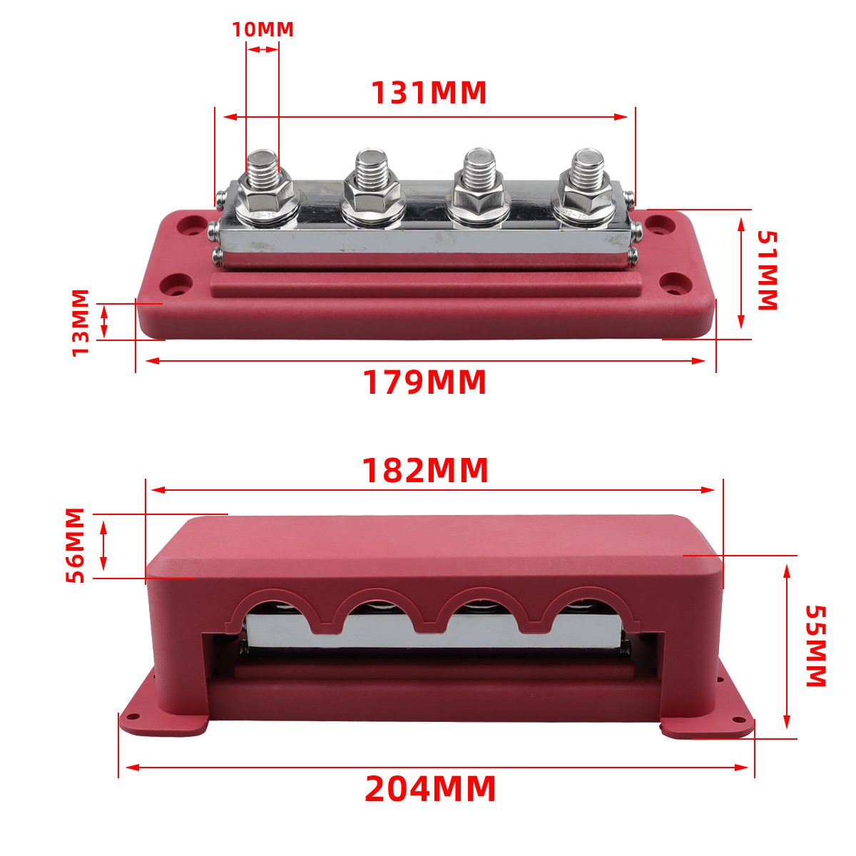 Skyenergi Busbar 600A 4 Stud - Negative Black