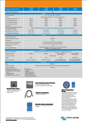 Victron Energy Phoenix Inverter 48/1600 230V Smart - PIN482161000