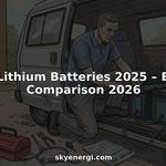 Man installing lithium battery in campervan interior
