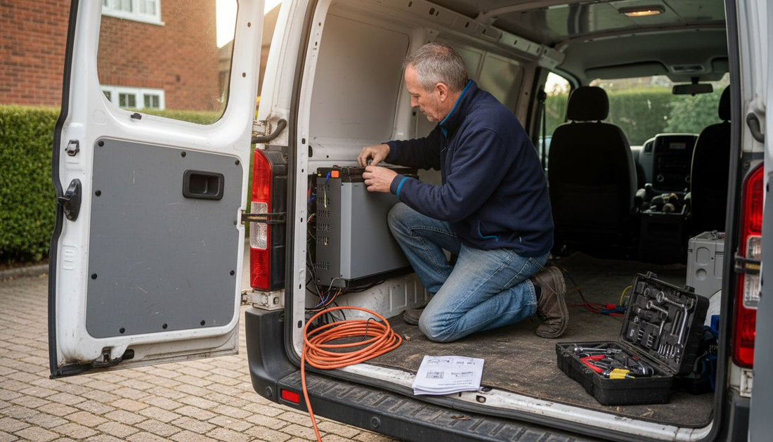 Man installs lithium battery in UK van