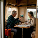Couple reviews solar power system in motorhome