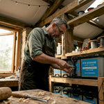 Technician installing smart battery system in cabin
