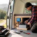 Campervan lithium battery installation with DIY enthusiast