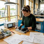 Engineer handling lithium battery recycling process