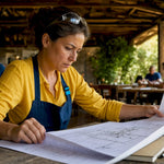 Engineer reviewing power electronics schematics