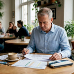 Man reviewing battery feasibility study documents