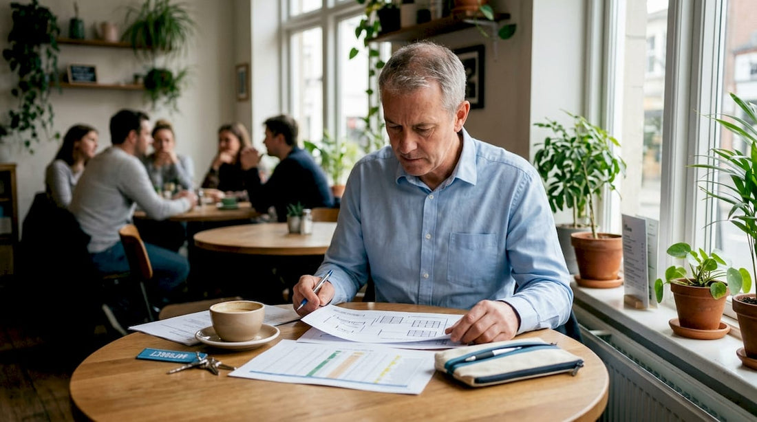 Man reviewing battery feasibility study documents