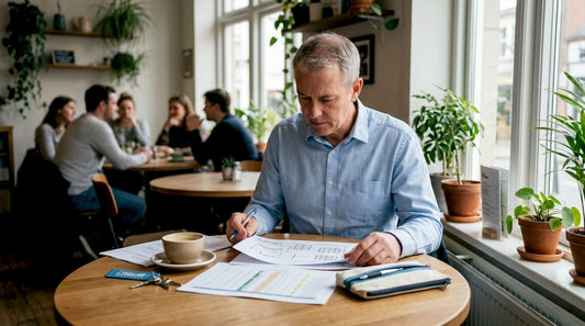 Man reviewing battery feasibility study documents