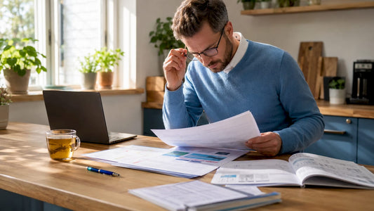 Man reviewing UK battery storage grid application documents