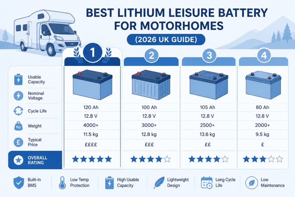 Best Lithium Leisure Battery for Motorhomes (2026 UK Guide)