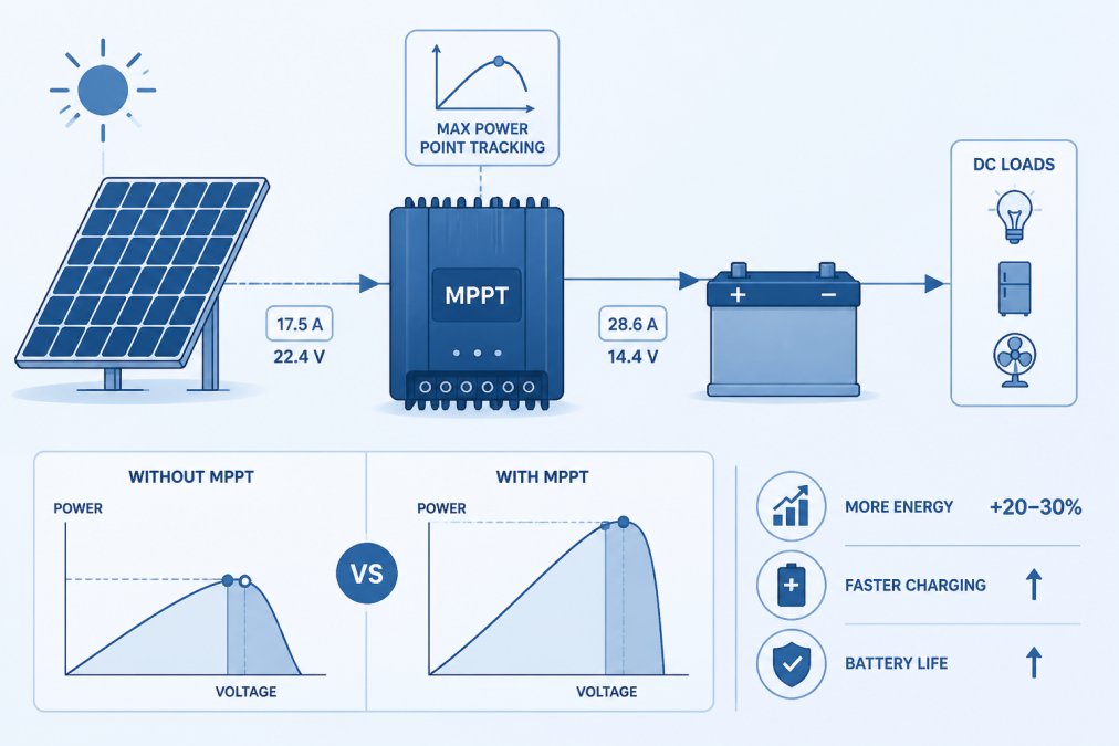 Efficient Energy Management with Solar and MPPT Integration
