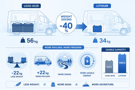 Lithium Battery Weight Saving for Campervans: A 2026 Guide