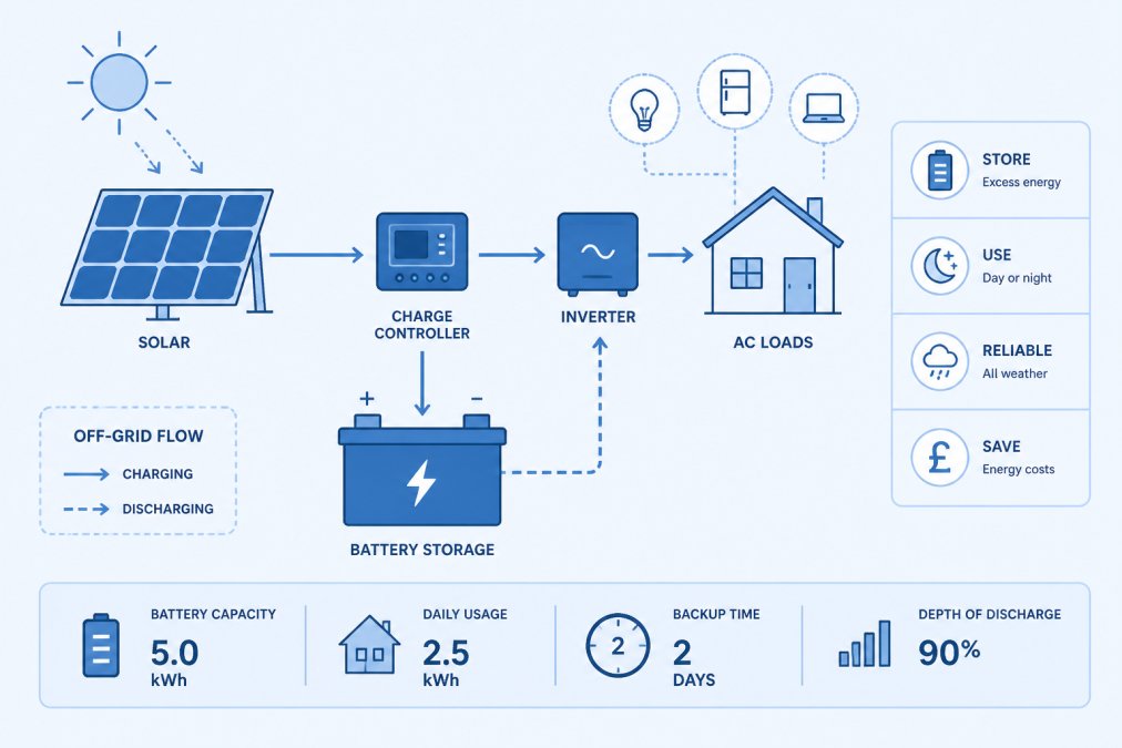 Off Grid Solar Battery Storage Guide (2026 UK)