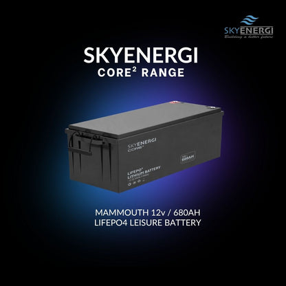 Skyenergi Core2 680Ah Lithium Leisure Battery - Bluetooth & Heat-Pad