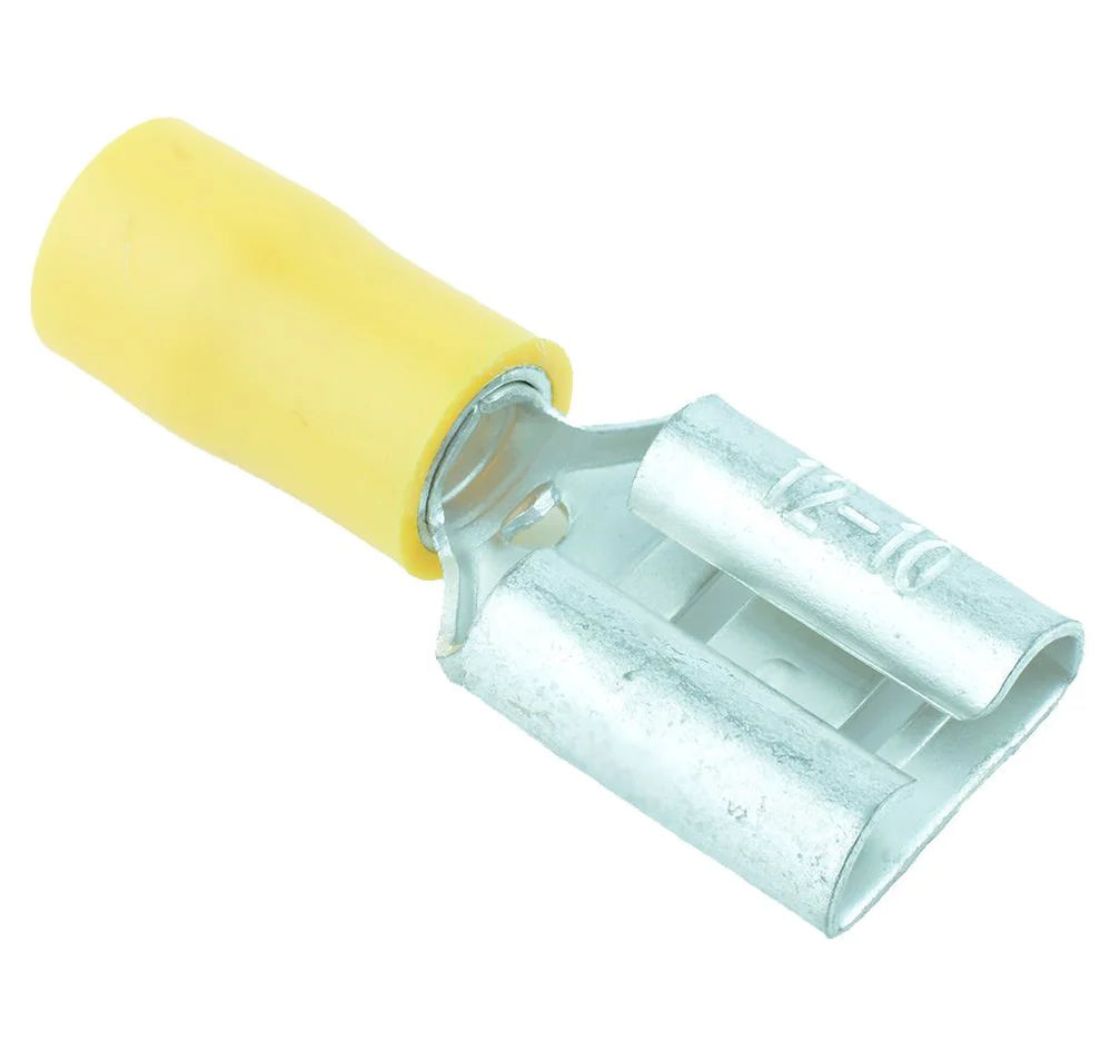 Pack Of 50 - 9.5mm Yellow Pre Insulated Blade Terminals - T407.50