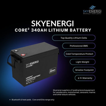 Skyenergi Core2 340Ah  Lithium Leisure Battery - Bluetooth & Heat-Pad