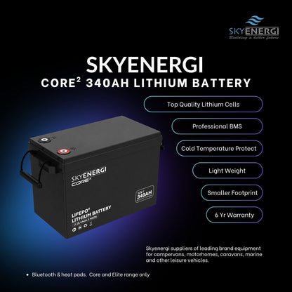 Skyenergi Core2 340Ah  Lithium Leisure Battery - Bluetooth & Heat-Pad