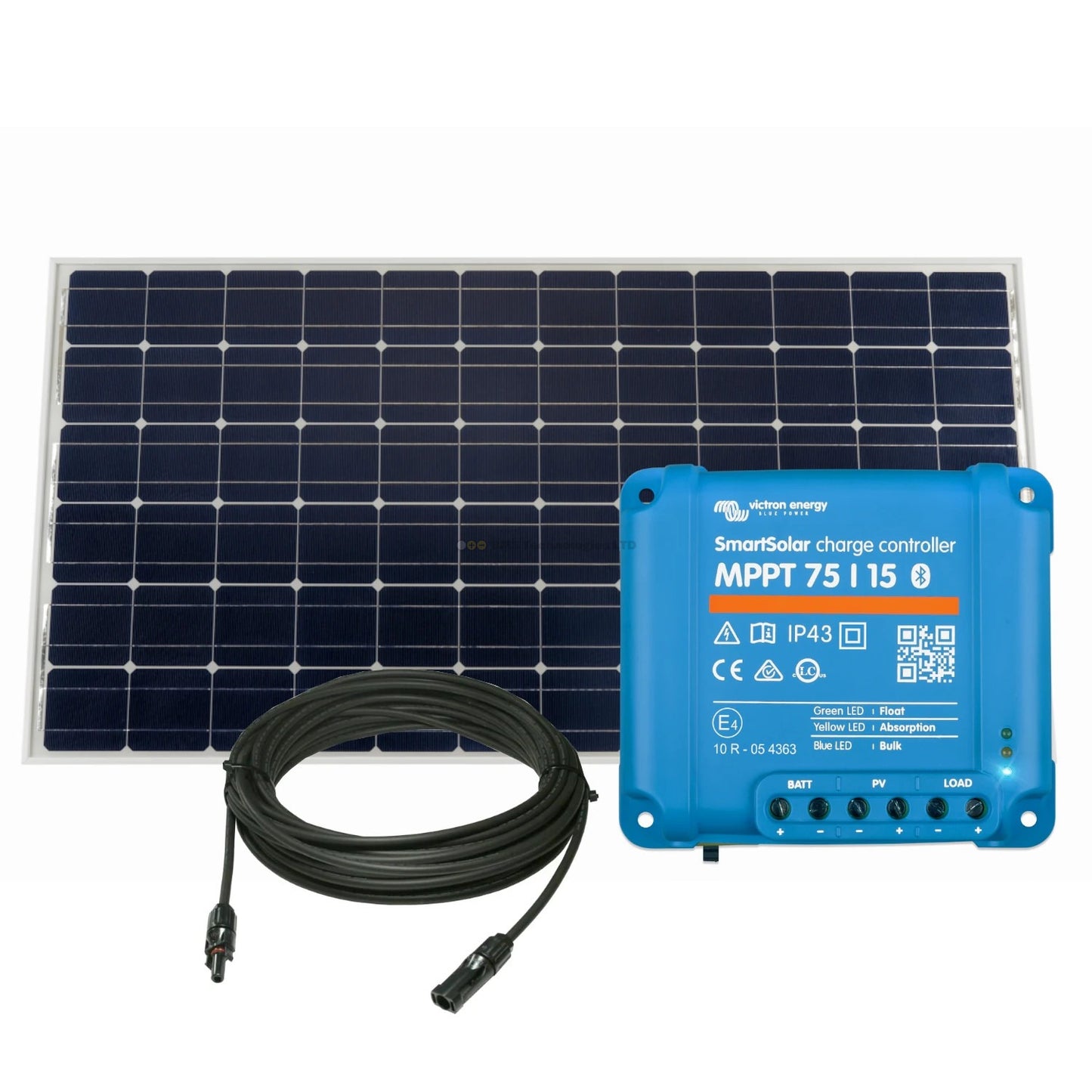Victron 175W Mono Solar Panel Kit with SmartSolar MPPT 75/15, Solarcable and Mounts