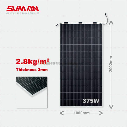 2x Sunman eArc 375W Flexible Mono Solar Panel