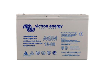 Victron Energy AGM Deep Cycle Battery 12V 38Ah - BAT412350084