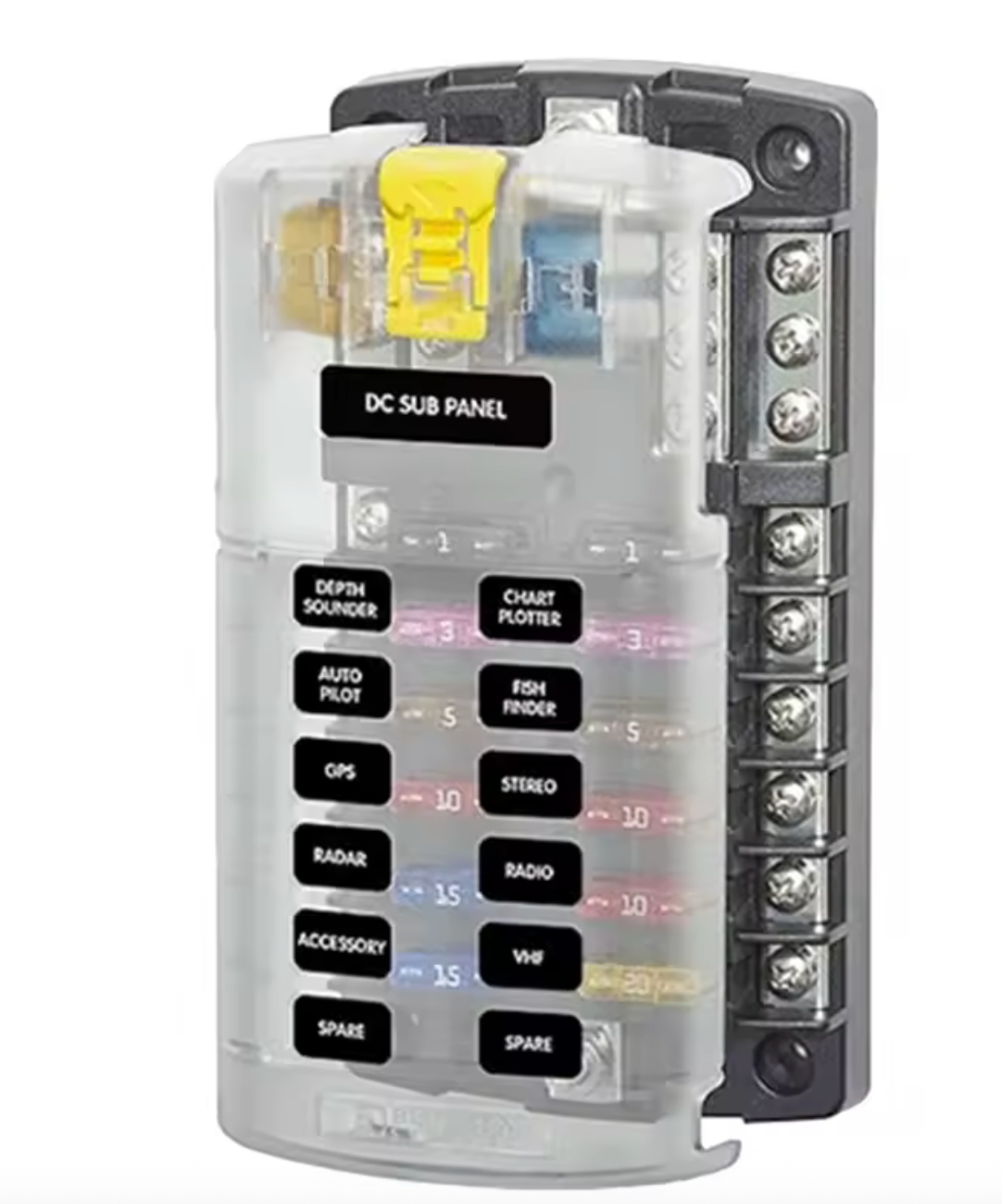 Skyenergi ST Blade Fuse Block - 12 Circuits with Cover - 5026