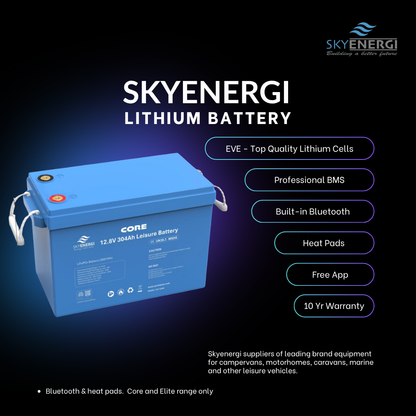 Skyenergi Core 105Ah Lithium Leisure Battery - Bluetooth & Heat-Pad