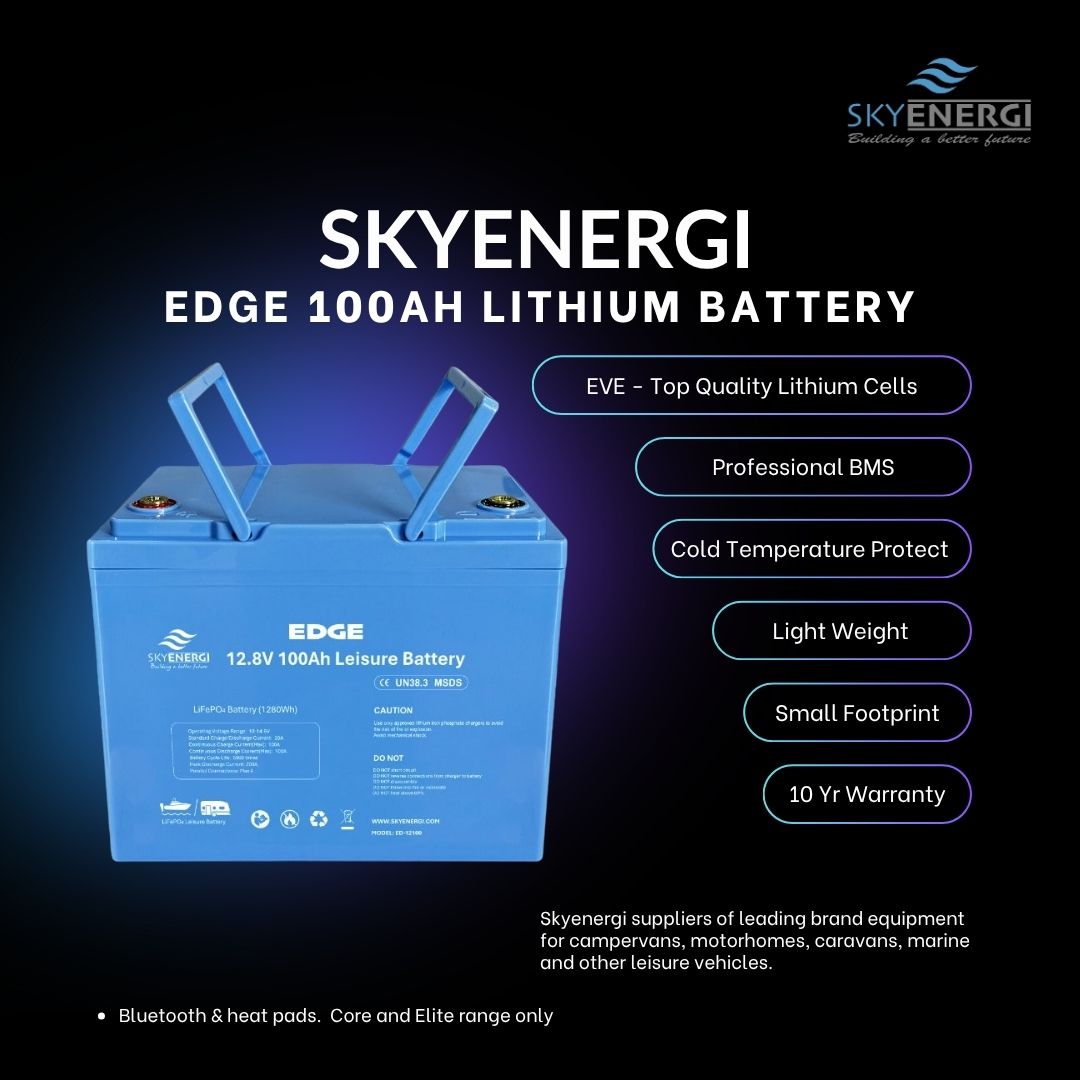 2 X Skyenergi Edge 100Ah Lithium Leisure Battery