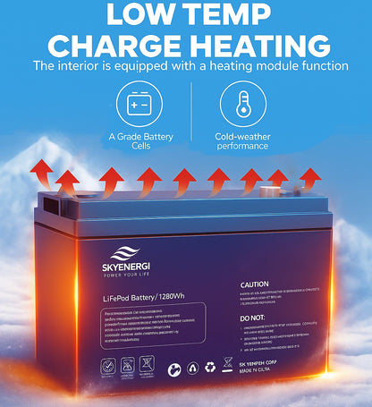 Skyenergi Core 304Ah  Lithium Leisure Battery - Bluetooth & Heat-Pad