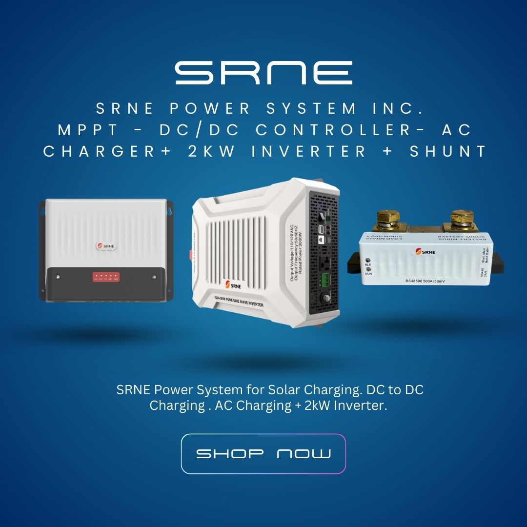 SRNE Power System inc. MPPT - DC/DC Charger - AC Charger & 2kW Inverter