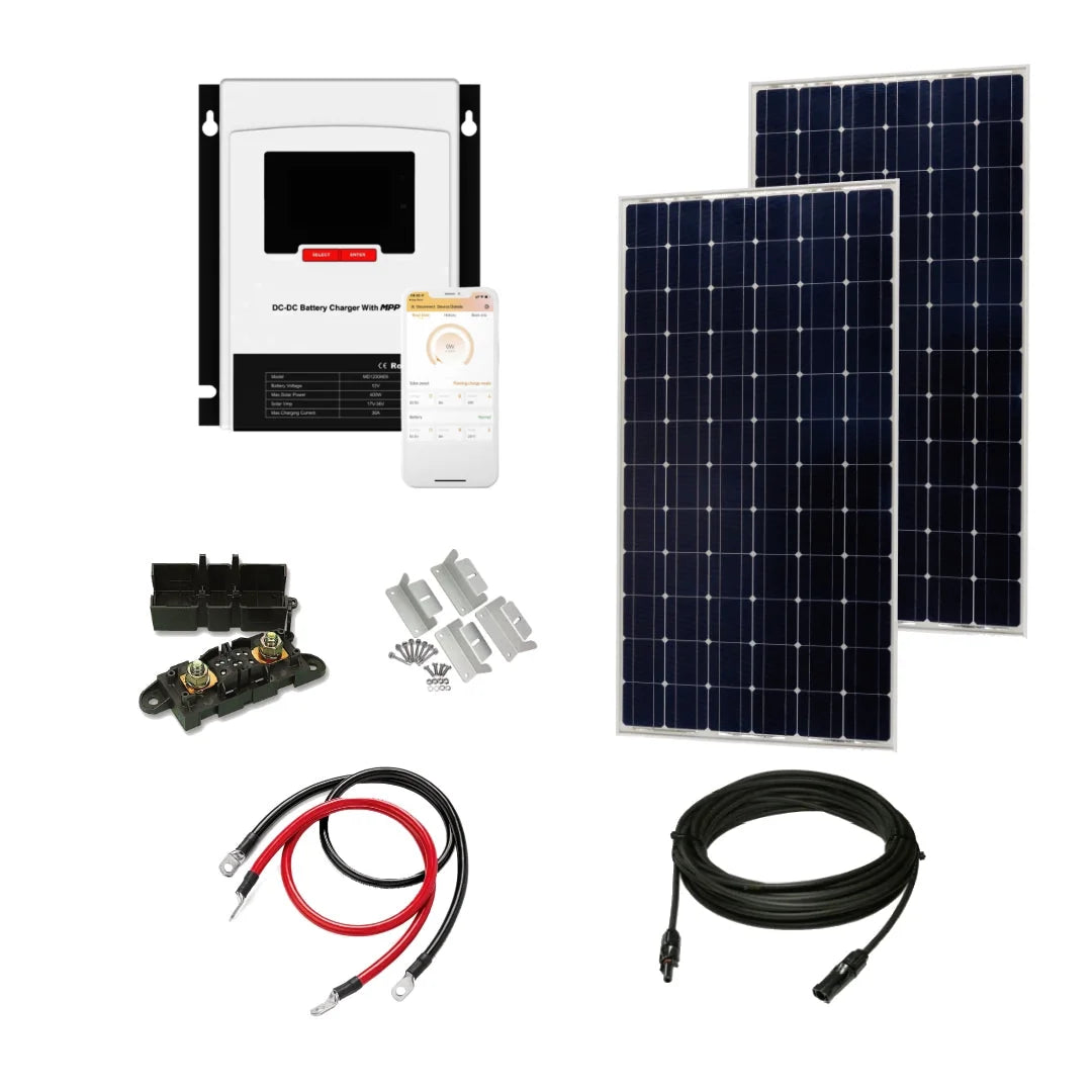 SRNE MD1250 Dual DC to DC/MPPT + 370W Victron Solar Panels