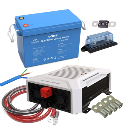 SRNE SR-IC12-2kW Pure Sine Wave Inverter and Core 230Ah Lithium Leisure Battery Kit