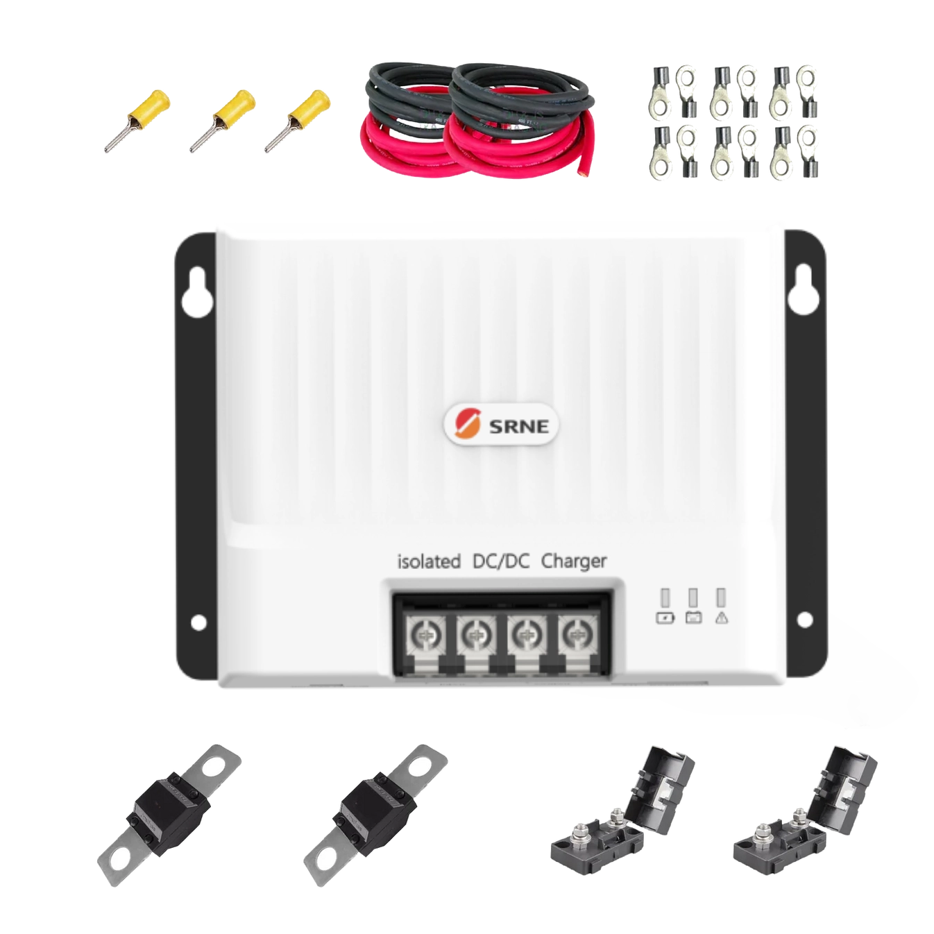 12V Battery To Battery Charger Kit - Includes SRNE DCI12-1230 DC-DC Charger with built-in Bluetooth