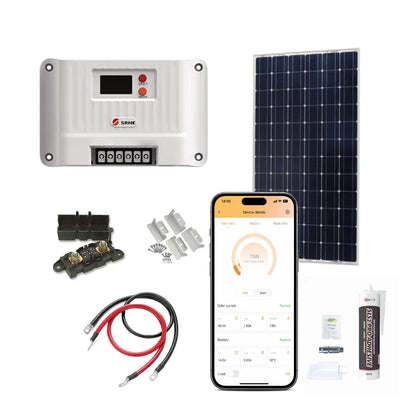 SRNE MPPT Shiner 2430 Charge Controller with Rigid Solar Panel Kit