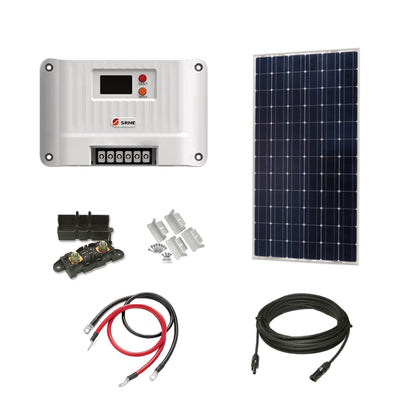 Victron 185 Watt Solar Panel & SRNE MPPT Shiner 2430 Charge Controller, Cable, Mounting & Gland.