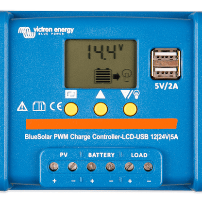 Victron Energy BlueSolar PWM LCD&USB 12/24V 5A - SCC010005050