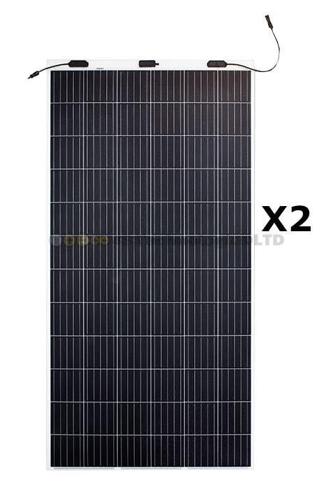 2x Sunman eArc 375W Flexible Mono Solar Panel