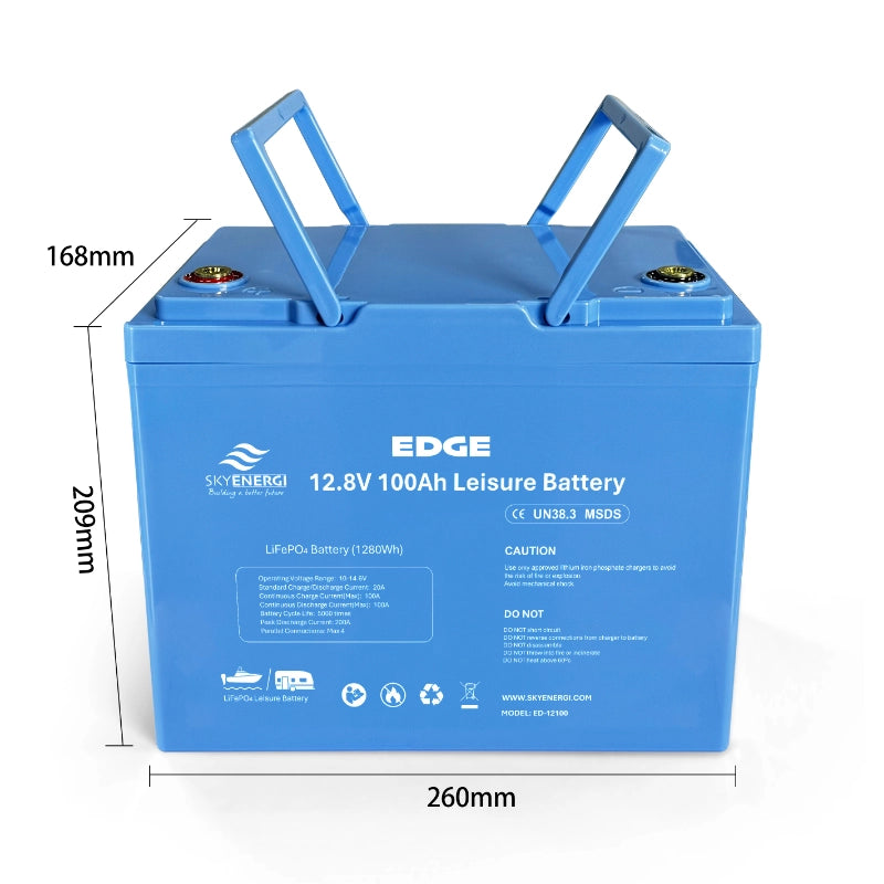 2 X Skyenergi Edge 100Ah Lithium Leisure Battery