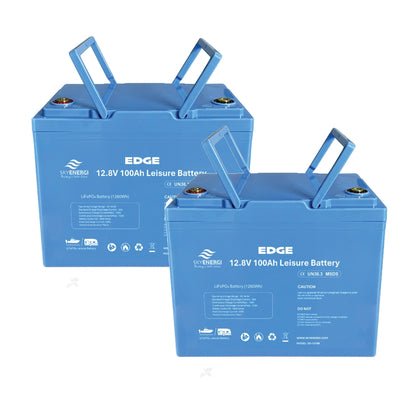2 X Skyenergi Edge 100Ah Lithium Leisure Battery