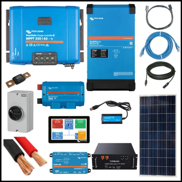 Ess Kit – Victron Energy 2.4Kw Kit With 1.4Kw Solar Array And 5.1Kwh Topband Li-Po4 Battery