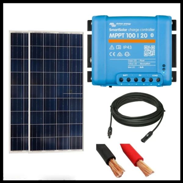 Victron 350W Mono Solar Panel Kit With Smartsolar Mppt 100/20, Solarcable And Mounts