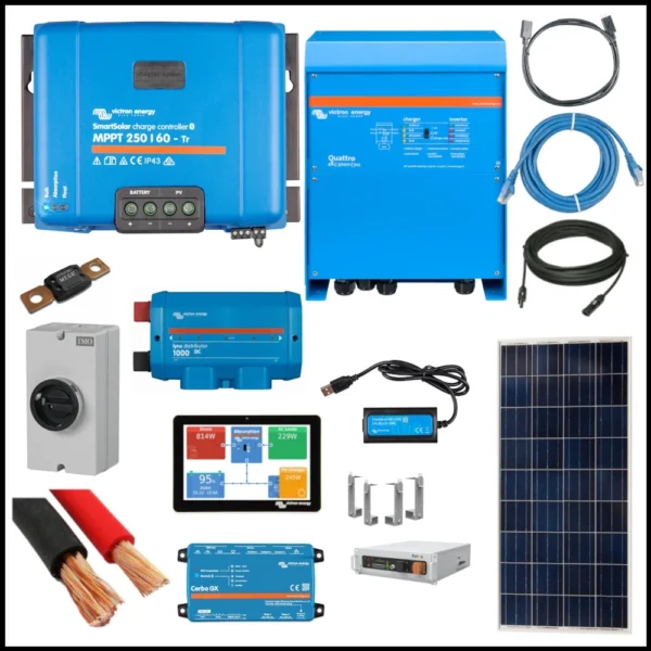 Ess Kit – Victron Energy 4Kw Kit With 3.2Kw Solar Array, 5000Va Quattro And 10.2Kwh Pytes V5 Li-Po4 Battery