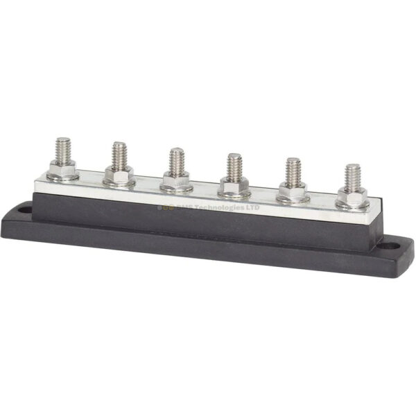 Blue Sea Maxibus 250A Busbar – Six 5/16″-18 Studs – 2126B-Bss